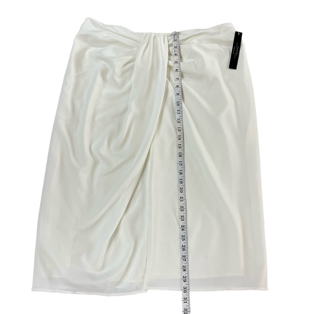 Tahari Arthur S Levine Pleaded Skirt Pearl White Womens Size 18 - NWT - Picture 8 of 8
